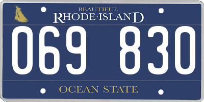RI license plate 069830