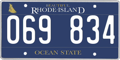 RI license plate 069834