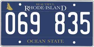 RI license plate 069835