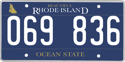 RI license plate 069836