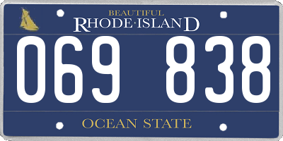 RI license plate 069838