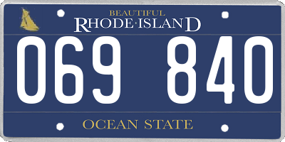 RI license plate 069840