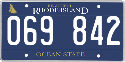 RI license plate 069842