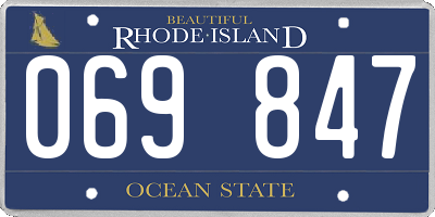 RI license plate 069847