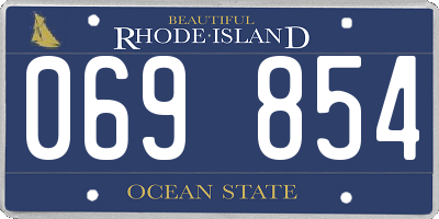 RI license plate 069854