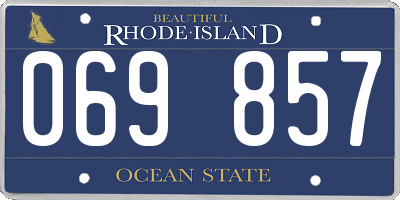 RI license plate 069857