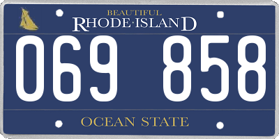 RI license plate 069858