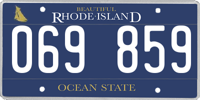 RI license plate 069859