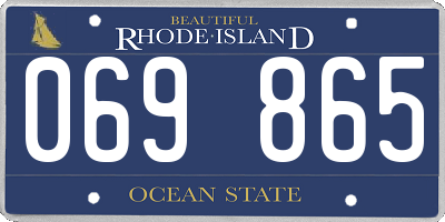 RI license plate 069865