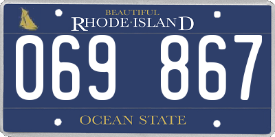 RI license plate 069867
