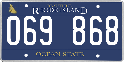 RI license plate 069868