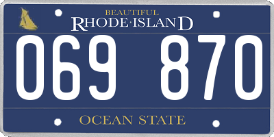 RI license plate 069870
