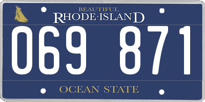 RI license plate 069871