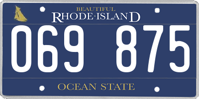 RI license plate 069875