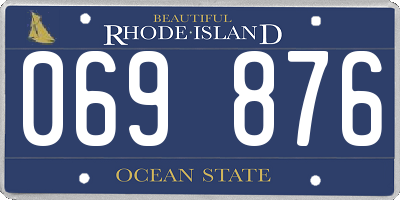 RI license plate 069876