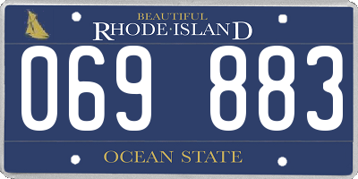 RI license plate 069883