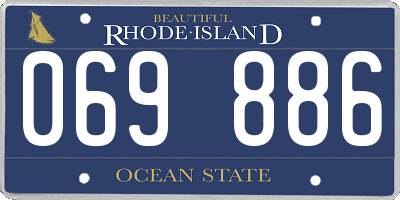 RI license plate 069886