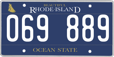 RI license plate 069889
