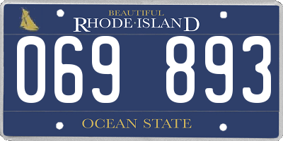 RI license plate 069893