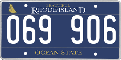 RI license plate 069906