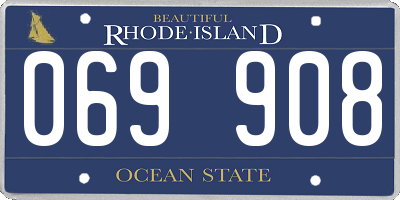 RI license plate 069908