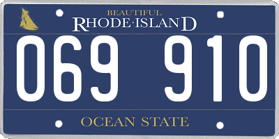 RI license plate 069910