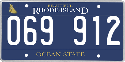 RI license plate 069912