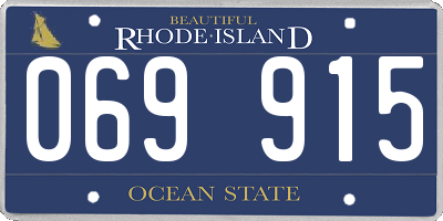 RI license plate 069915