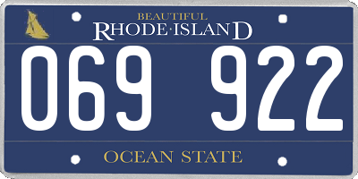 RI license plate 069922