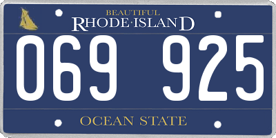 RI license plate 069925