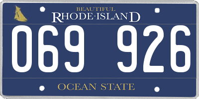 RI license plate 069926