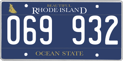 RI license plate 069932
