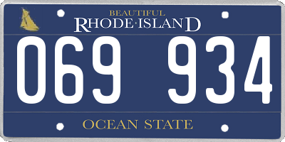 RI license plate 069934