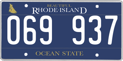 RI license plate 069937