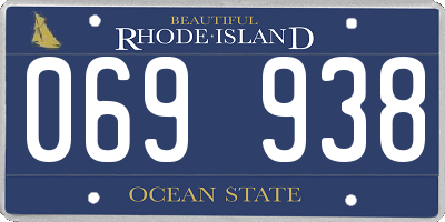 RI license plate 069938