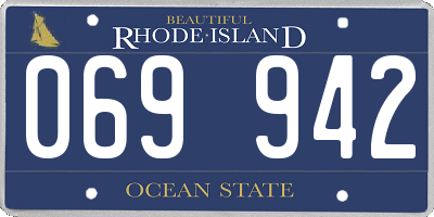 RI license plate 069942
