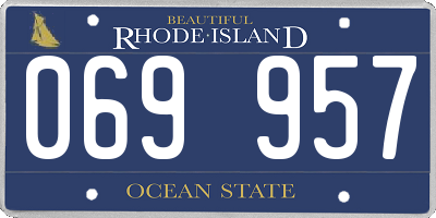 RI license plate 069957