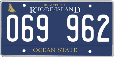 RI license plate 069962
