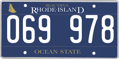 RI license plate 069978