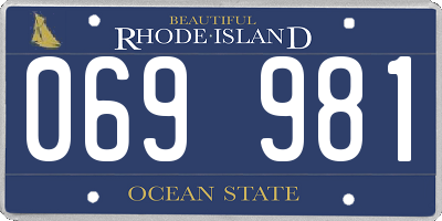 RI license plate 069981
