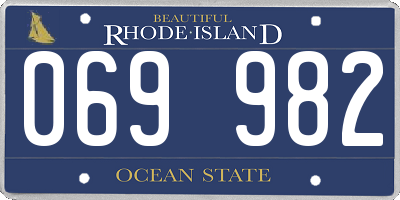 RI license plate 069982