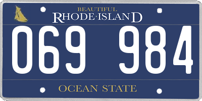 RI license plate 069984