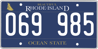 RI license plate 069985