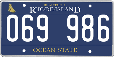 RI license plate 069986