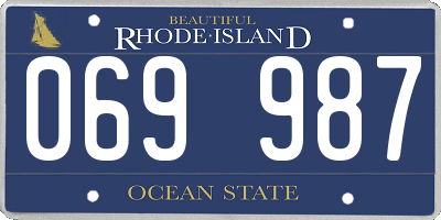RI license plate 069987