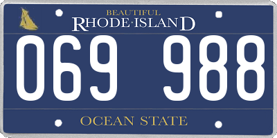 RI license plate 069988