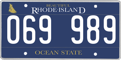 RI license plate 069989