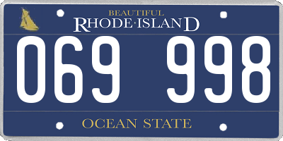 RI license plate 069998