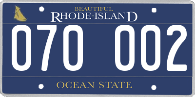 RI license plate 070002