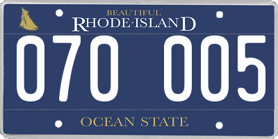 RI license plate 070005